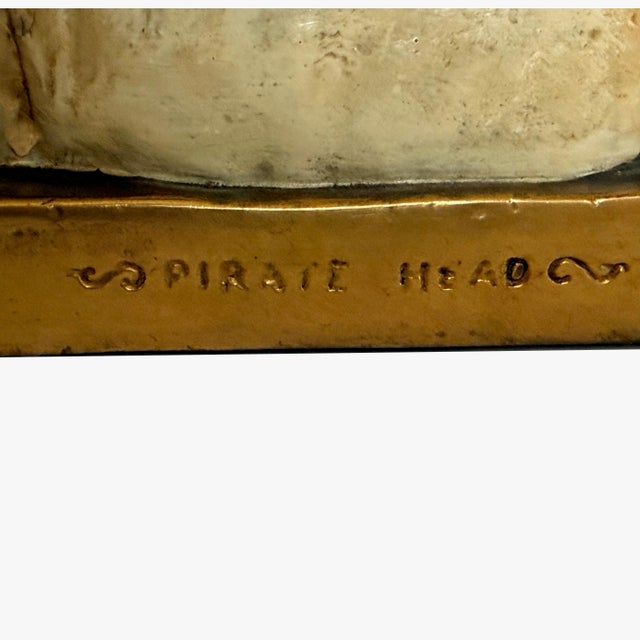 Metal Pair of Paul Herzel Pirate Cast Broze Bookends For Sale - Image 7 of 8