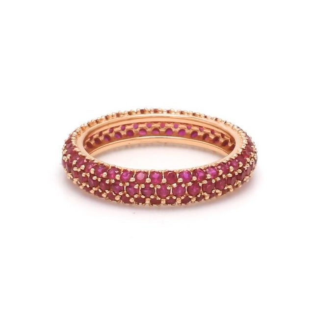 Natural 1.95 cts ruby band ring in 14k gold For Sale - Image 4 of 18