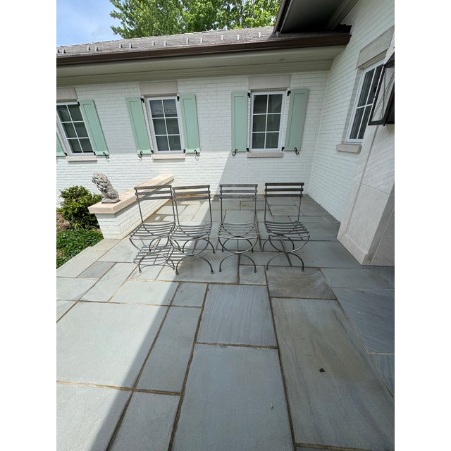 Set of 4 Steel Klismos Curule Dining Chairs, Mid-Century, From Italy For Sale - Image 12 of 12