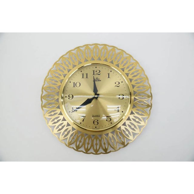 Metal Mid-Century Modern German Wall Clock by Meister Anker, 1950s For Sale - Image 7 of 7