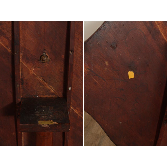 Wood Antique Early American Cherry Tilt Top Tea Table For Sale - Image 7 of 13