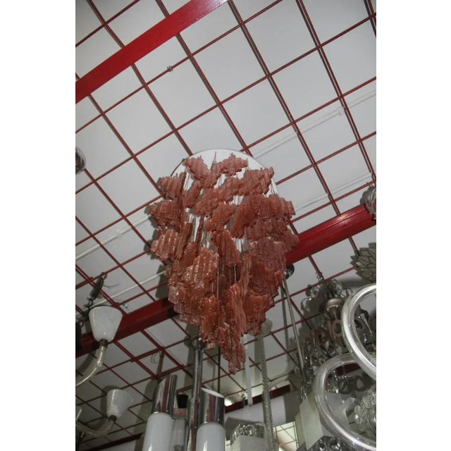 AVMazzega Pink Murano Glass Chandelier from Mazzega, 1970s For Sale - Image 4 of 9