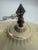1940s Vintage Art Deco Ivory & Gold Porcelain Pull-Chain Ceiling Light For Sale - Image 5 of 11