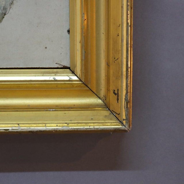 White Antique Oil on Board Winter Landscape in First Finish Frame C1870 For Sale - Image 8 of 11