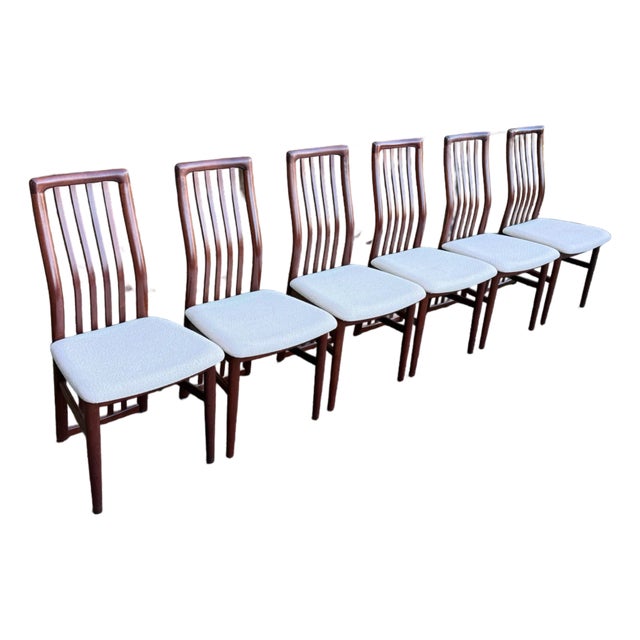 1960s Mid Century Modern Danish Rosewood Bentwood Dining Chairs For Sale