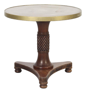 Antique Side Table in Mahogany with Brass Top