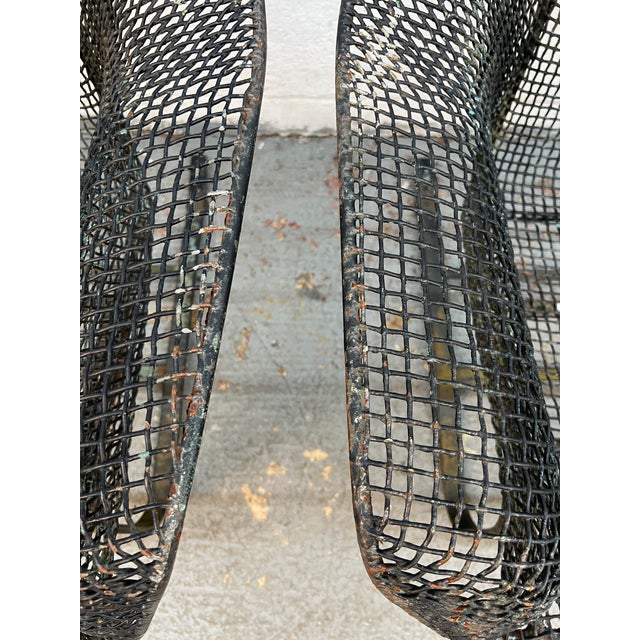 Pair of Vintage Mesh Spring Lounge Chairs Attributed to Russell Woodard For Sale - Image 14 of 16