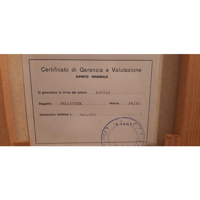 Pittis, Couple of Dancers, 1983, Oil on Canvases, Framed, Set of 2 For Sale - Image 13 of 18