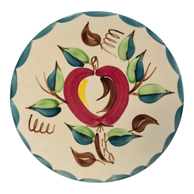 Vintage Purinton Slip Ware Apple Pattern 12'' Platter For Sale - Image 10 of 10