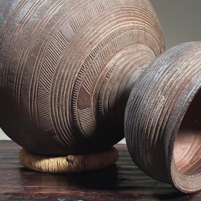 Antique African Nupe Gourd Form Clay Vessel/Tribal Art/Folk Art For Sale In Philadelphia - Image 6 of 10