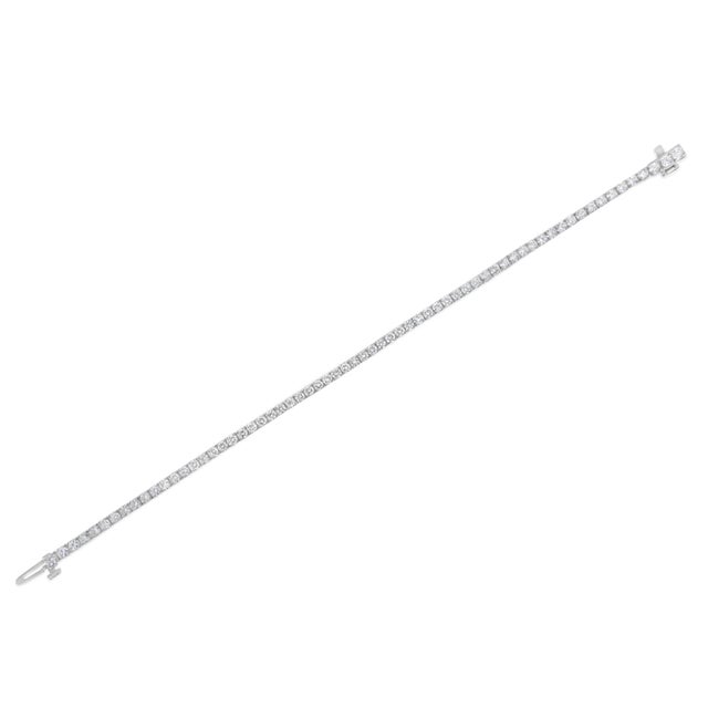 Early 21st Century IGI Certified 8.0 Cttw Diamond 14K White Gold Classic Tennis Bracelet For Sale - Image 5 of 7