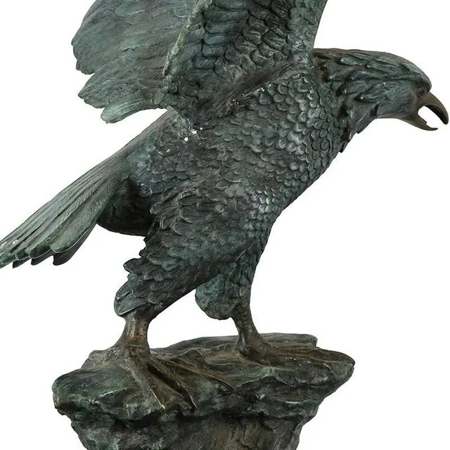 Green Patin Bronze Eagle-Sculpture, Italy, 1970s, Bronze For Sale - Image 8 of 11