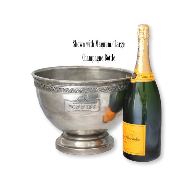 Early 20th century French multi-bottle champagne cooler bearing the Pommery Champagne mark, crafted in plated metal with a...
