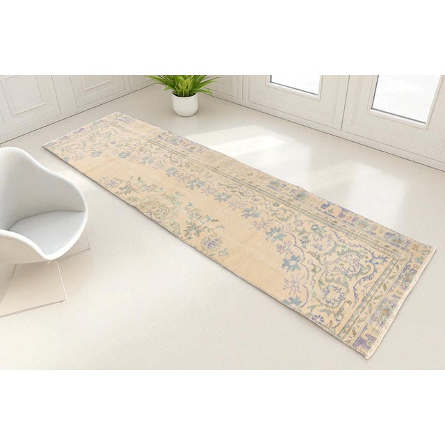 Tan Vintage Anatolian Hallway Runner Rug For Sale - Image 8 of 9