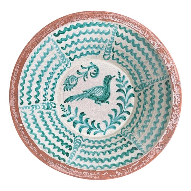 Large Spanish Fajalauza Ceramic Lebrillo Bowl For Sale