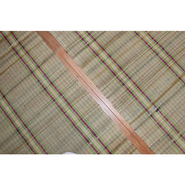 Mid 20th Century Plaid American Rag Rug Runners, Set of 2, Mid-20th Century - 3'2" x 14'11" For Sale - Image 5 of 6