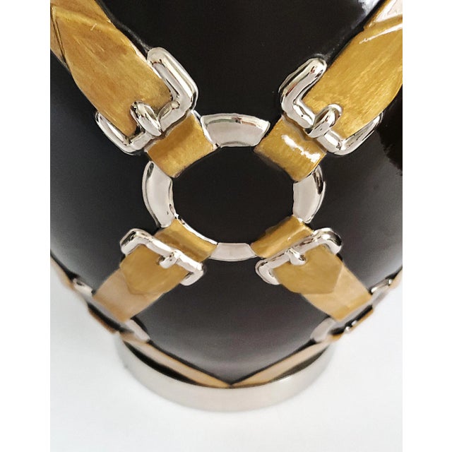 1970s Lamp Gucci Equestrian Style 1975 Restored For Sale - Image 5 of 9