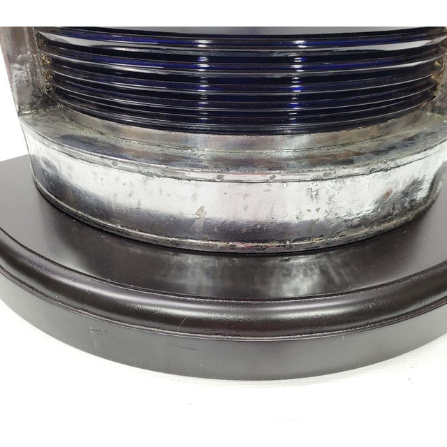 Starboard Ships Lantern with Cobalt Blue Lens For Sale - Image 9 of 10