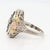 Art Deco 14k Gold, Diamond, Seed Pearl, Rock Crystal, and Onyx Filigree Cocktail Ring For Sale - Image 10 of 11