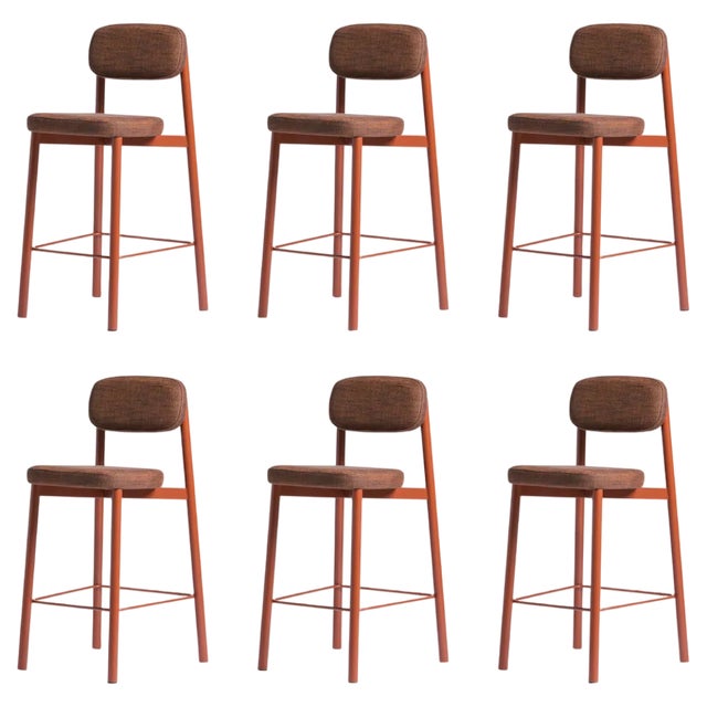 Brick Red Residence 65 Counter Chairs by Kann Design, Set of 6 For Sale