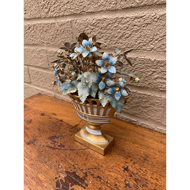 A gorgeous French Provincial style arrangement of enamel flowers, "Fleurs Des Siecles" By Jane Hutcheson for Gotham...