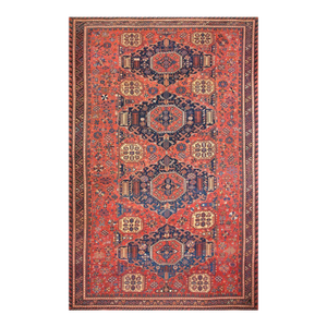 Beautiful Antique Caucasian Sumak Rug With Captivating Tribal Designs.