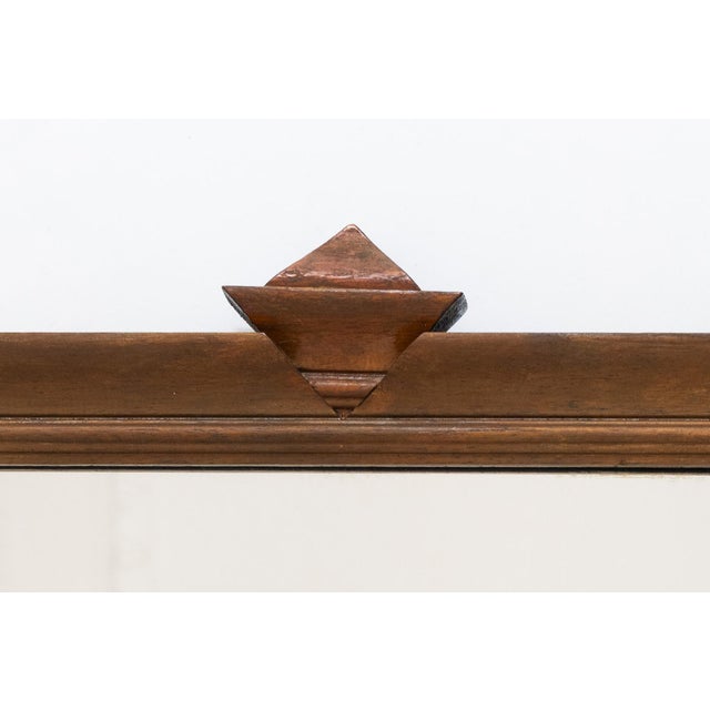 Brown French Wall Mirror in Hand-Carved Brown Wood and Metal, 20th Century For Sale - Image 8 of 9