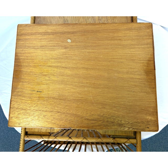 1970's Bamboo Bedroom Tilt Top Tray Table Made in Hong Kong For Sale - Image 14 of 17