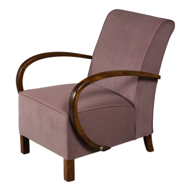 Art Deco Lounge Chair, Poland, 1930s For Sale