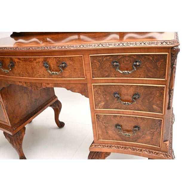 Antique Burr Walnut Dressing Table, 1930s For Sale - Image 9 of 11