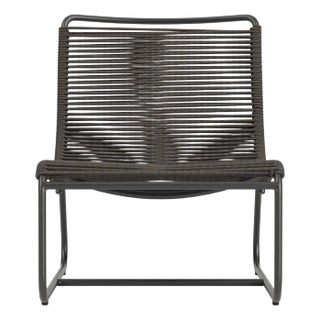 Brown Jordan Walter Lamb Aluminum Lounge Chair, Textured Pewter frame with Coal fabric For Sale