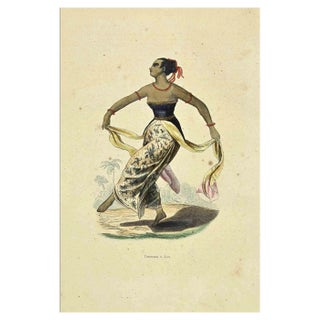 Auguste Wahlen, Danseuse a Java, Lithograph, 1844 For Sale