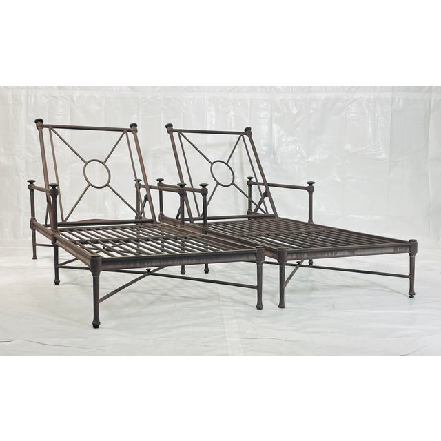 Restoration Hardware Pair of Restoration Hardware "Catalina" Aluminum Outdoor Lounge Chairs For Sale - Image 4 of 16
