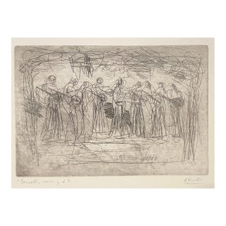 1960s Gian Rodolfo d'Accardi Concerto Etching For Sale