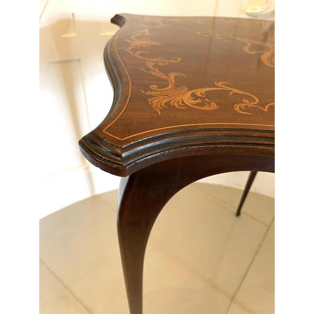 Victorian Marquetry Inlaid Mahogany Side Table, 1880s For Sale - Image 10 of 15