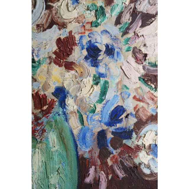 Lucien Roudier Detto Eller, Flowers in a Vase, 1920s, Oil Painting on Canvas, Framed For Sale - Image 8 of 13