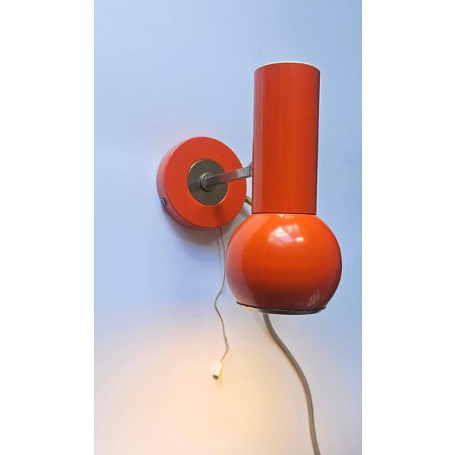 Metal Mid-Century Modern Space Age Italian Wall Lamp, 1970s For Sale - Image 7 of 13