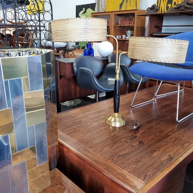 1950s Authentic MidCentury Modern Double Shade Table Lamp by Majestic