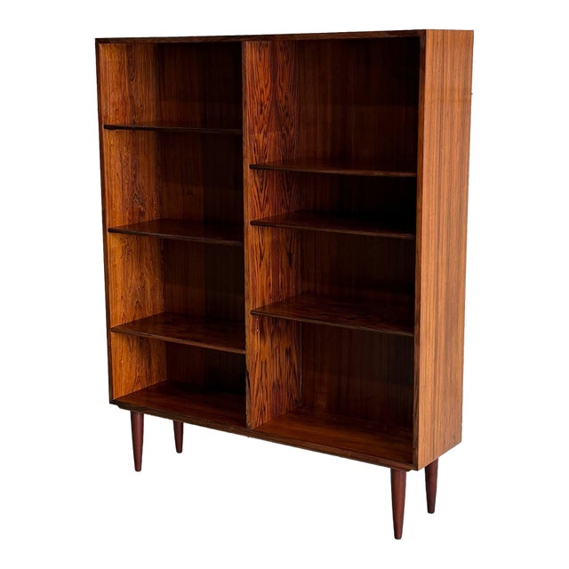 Rosewood Bookcase Unit With Tapered Legs Storage Display Denmark 1960s For Sale
