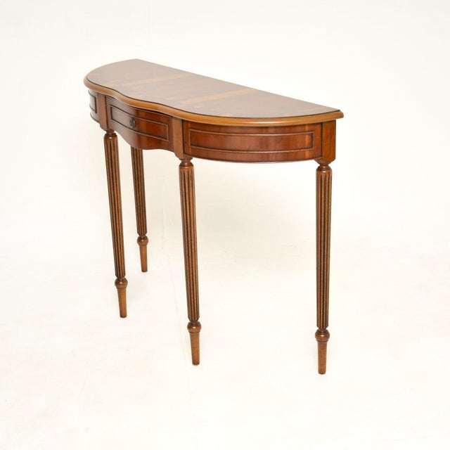 Regency Style Yew Wood Console Table, 1950 For Sale - Image 4 of 10