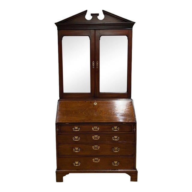 Georgian Secretary Mahogany Bookcase, 1770 For Sale