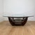 Brown Sculptural Coffee Table with Concentric Rings in Glass and Wood, 1985 For Sale - Image 8 of 14