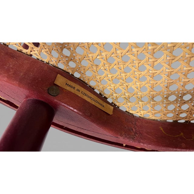 Red 1930s 209 Chair Attributed to Gebrüder Thonet - 1 of 2 No Thonet Label Present. For Sale - Image 8 of 14