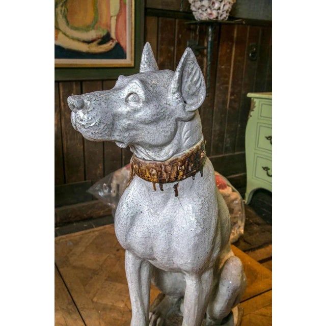Terra Cotta Great Dane Dog Statue For Sale - Image 4 of 7