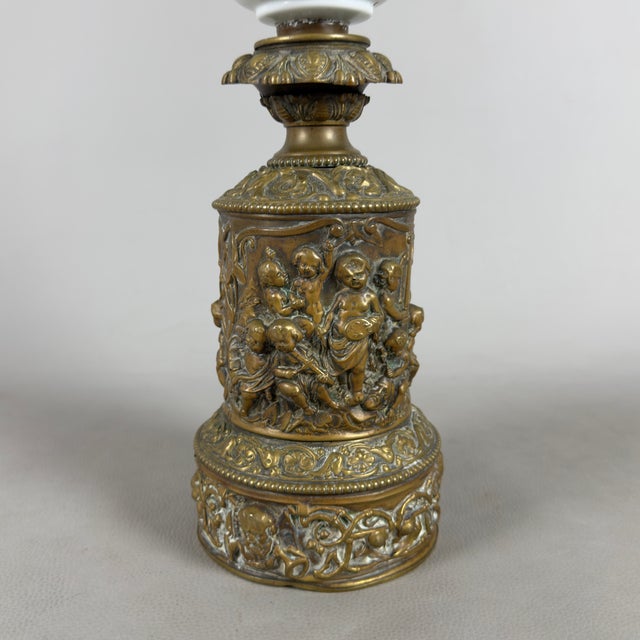 Gold Vintage French Petroleum Lamp, 1940s For Sale - Image 8 of 13