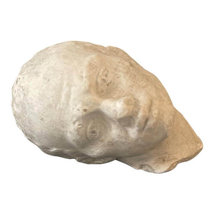 Hollow Antique French Plaster Portrait Head Fragment | Chairish