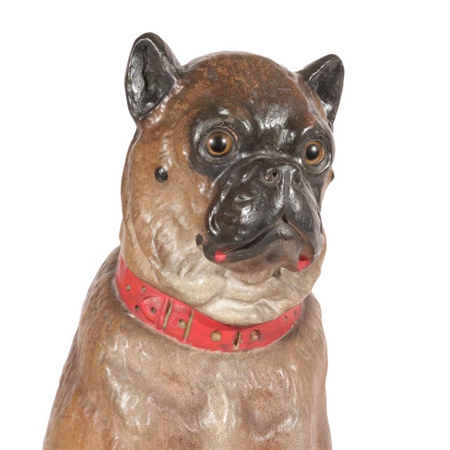 Life-Size Austrian Terracotta Pug Dog With Glass Eyes, 19th Century For Sale - Image 9 of 16