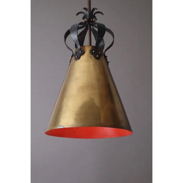 Beautiful lamp. This lamp comes from a villa that was built in the early 50s and hung in the hallway. A second lamp is...