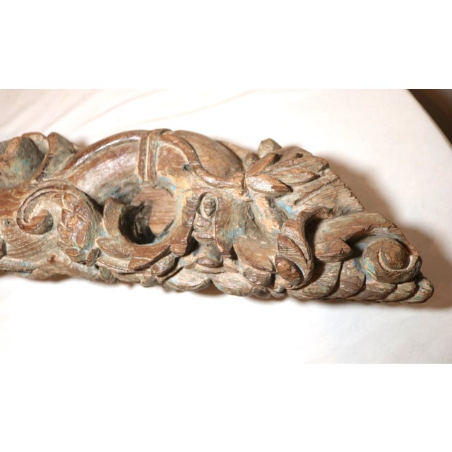Large Antique 1800's Hand Carved Asian Wood Architectural Salvage Sculpture For Sale - Image 11 of 12
