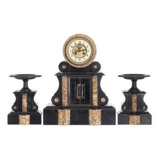 Clock Garniture Set, 19th Century, Set of 3 For Sale